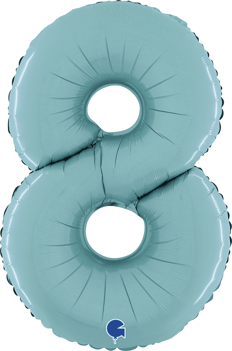 Grabo Number 8 Pastel Blue Foil Balloon 14068PB 26068PB 068PB