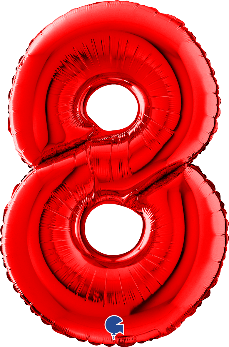 Grabo Number 8 Red Foil Balloon 14088R 26088R 088R