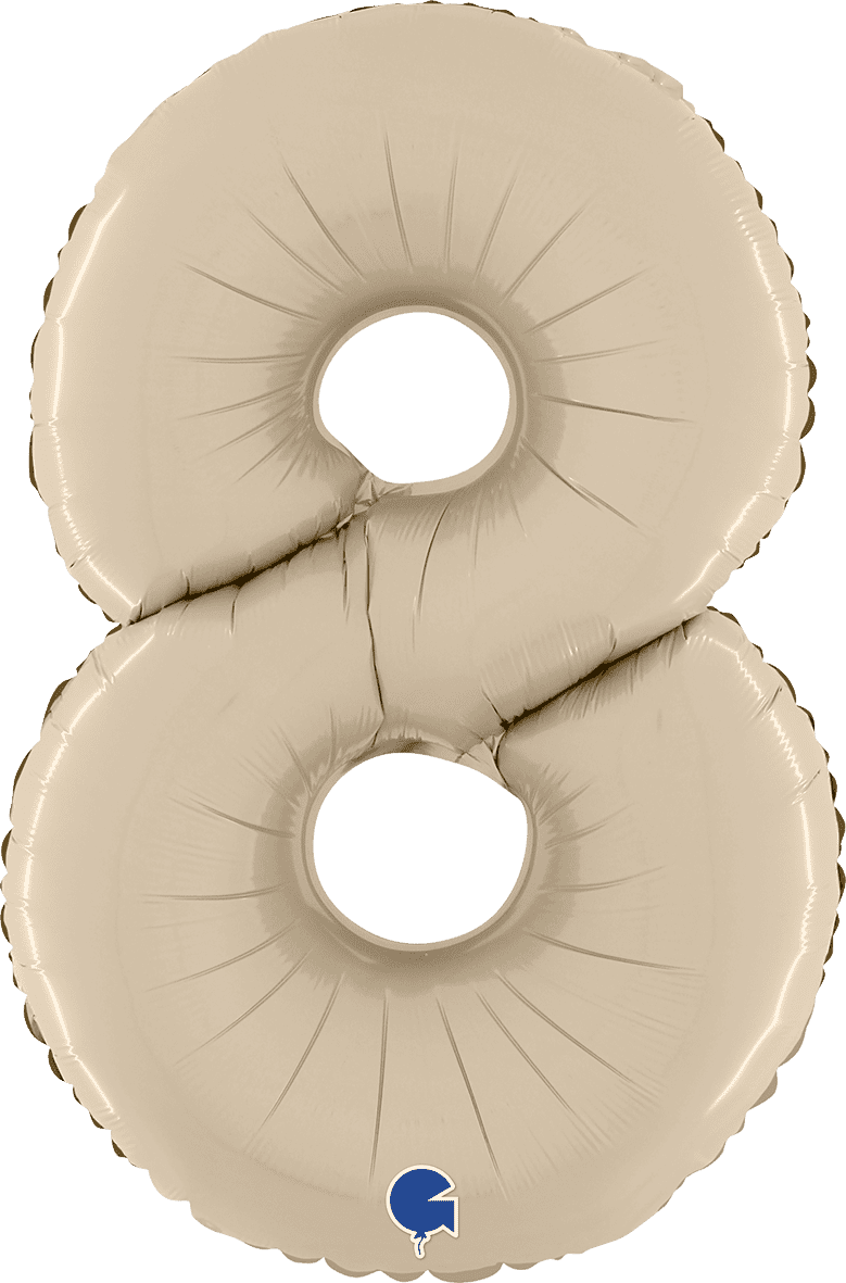 Grabo Number 8 Satin Cream Foil Balloon 260800SCR 400800SCR
