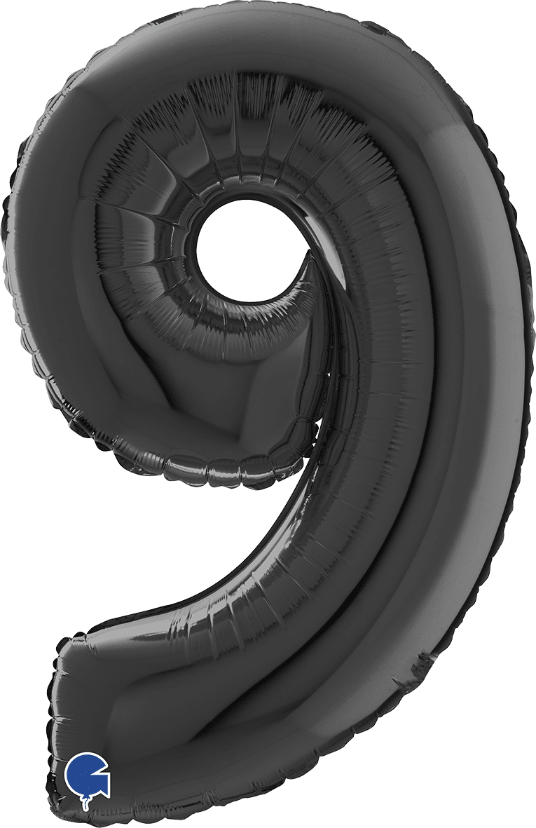 Grabo Number 9 Black Foil Balloon 26049K 049K