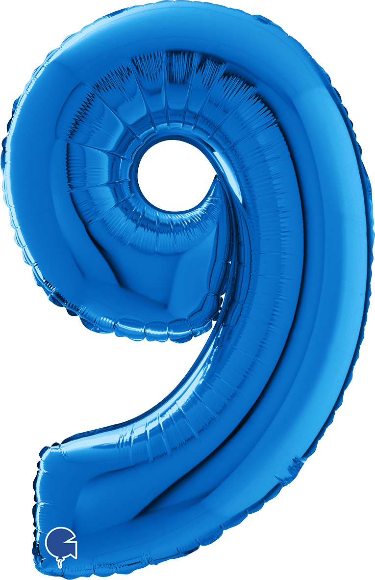 Grabo Number 9 Blue Foil Balloon 14009B 26009B 009B