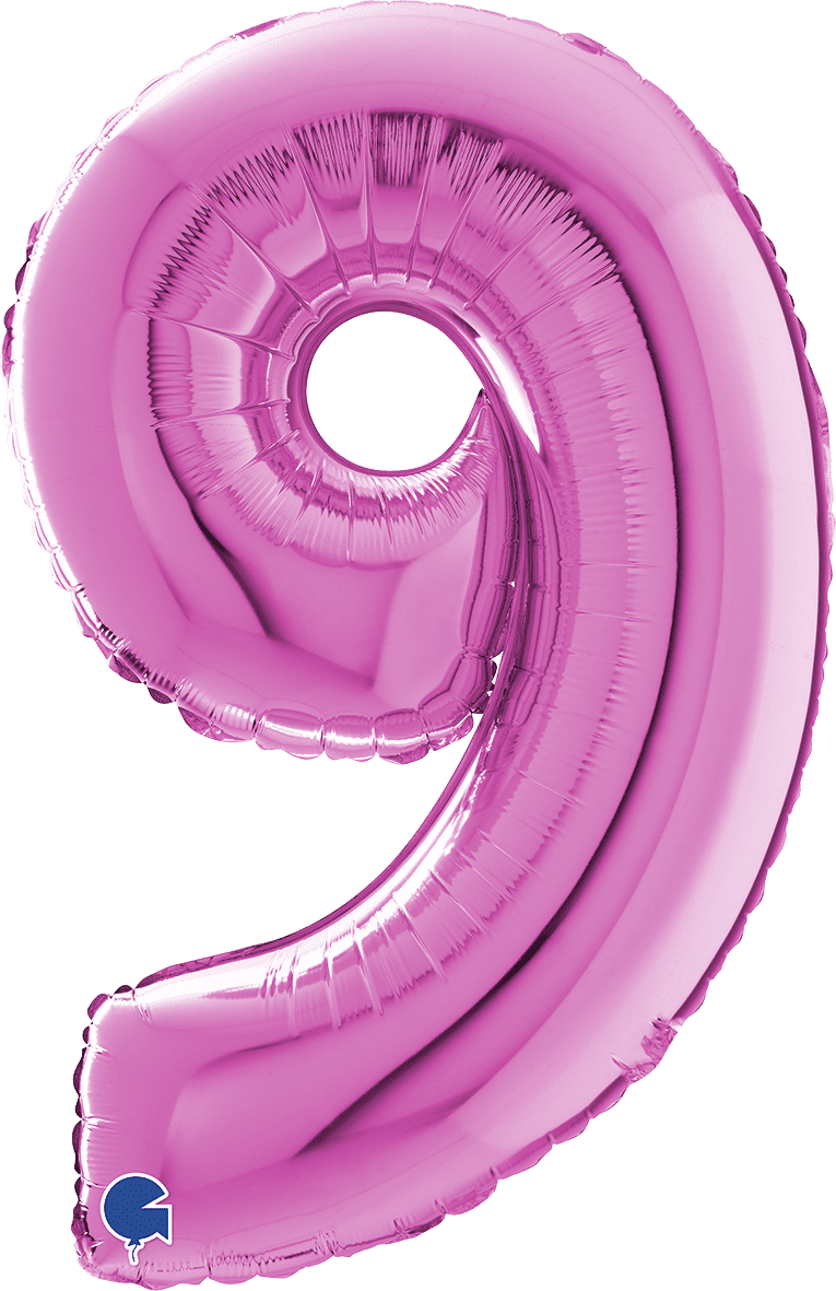 Grabo Number 9 Fuxia Foil Balloon 14019F 26019F 019F