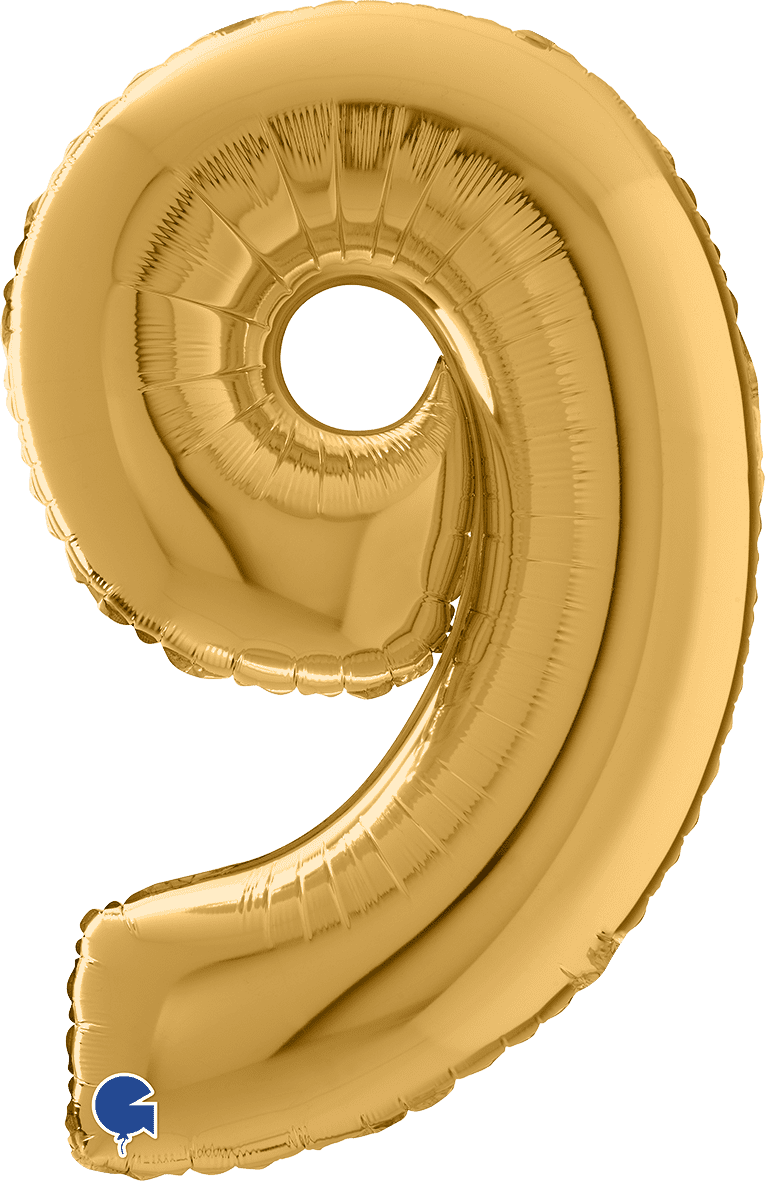 Grabo Number 9 Gold Foil Balloon 14029G 26029G 029G