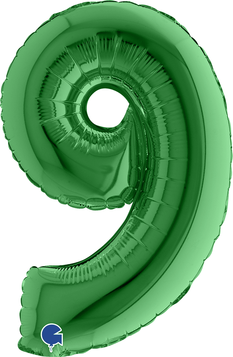 Grabo Number 9 Green Foil Balloon 14039GR 039GR