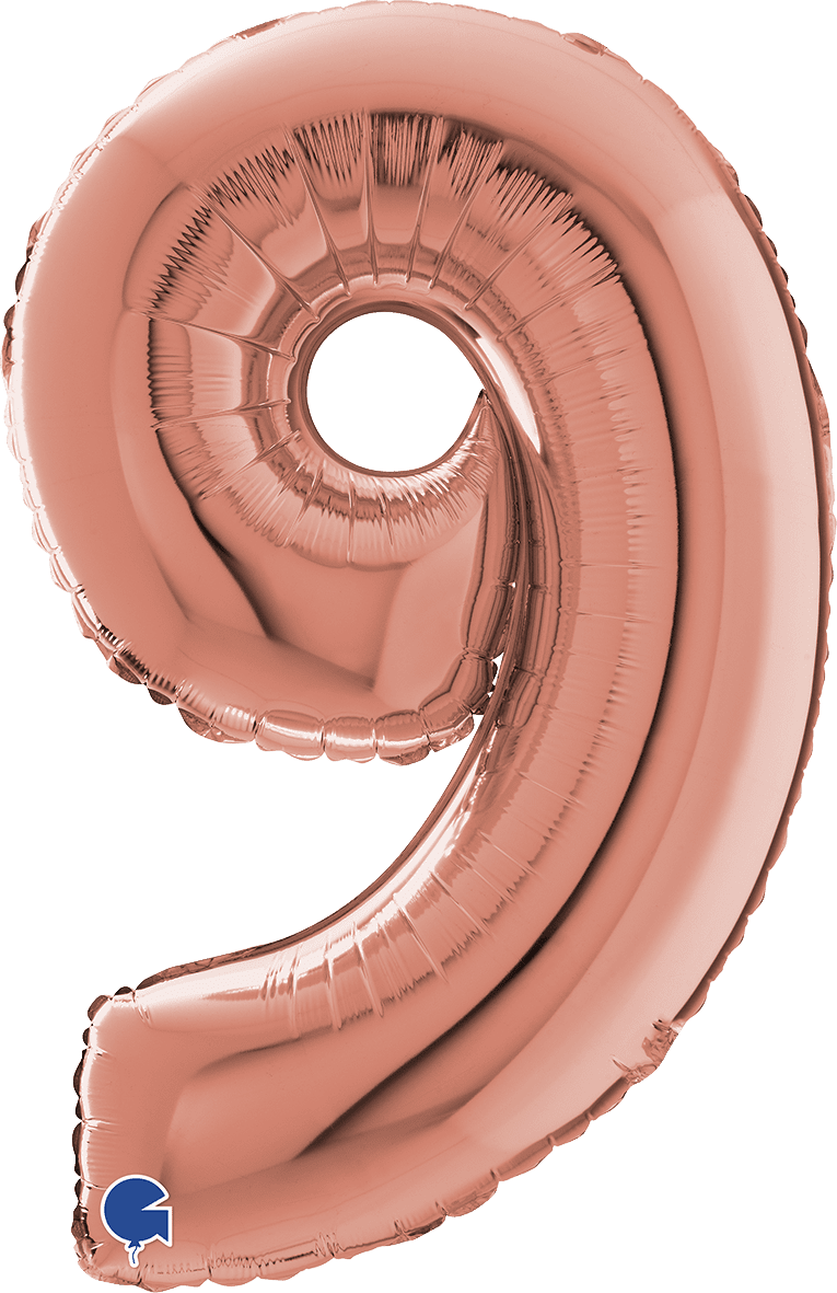 Grabo Number 9 Rose Gold Foil Balloon 142309RG 262309RG 239RG