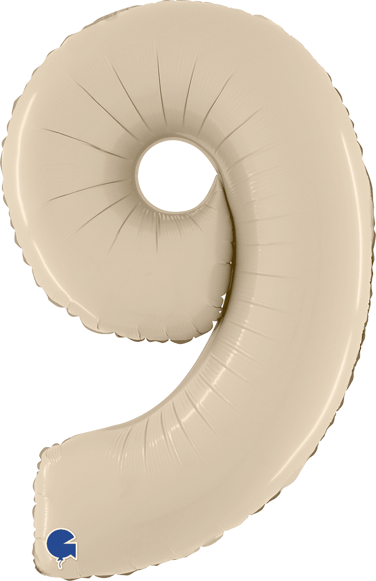Grabo Number 9 Satin Cream Foil Balloon 260900SCR 400900SCR