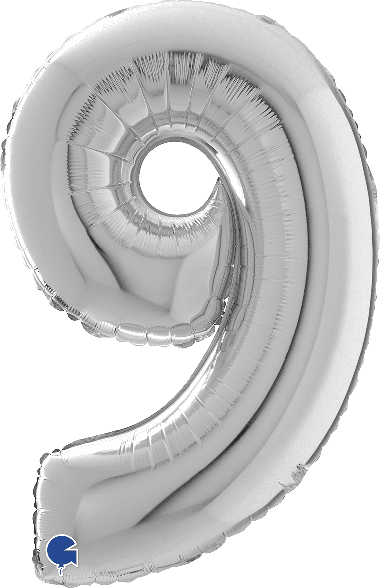 Grabo Number 9 Silver Foil Balloon 14099S 26099S 099S