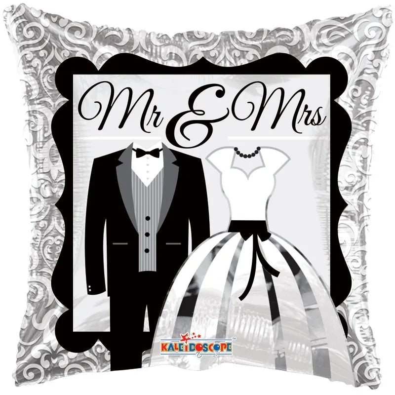 Kaleidoscope 18 inch Mr and Mrs Balloon Foil Balloon