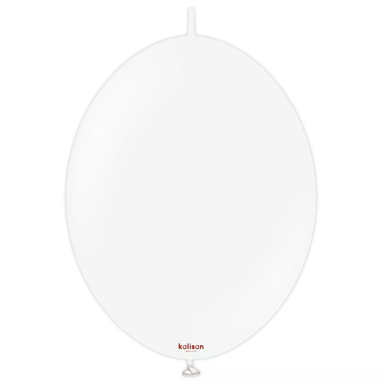 Kalisan 12 inch Standard White K-Link Latex Balloons