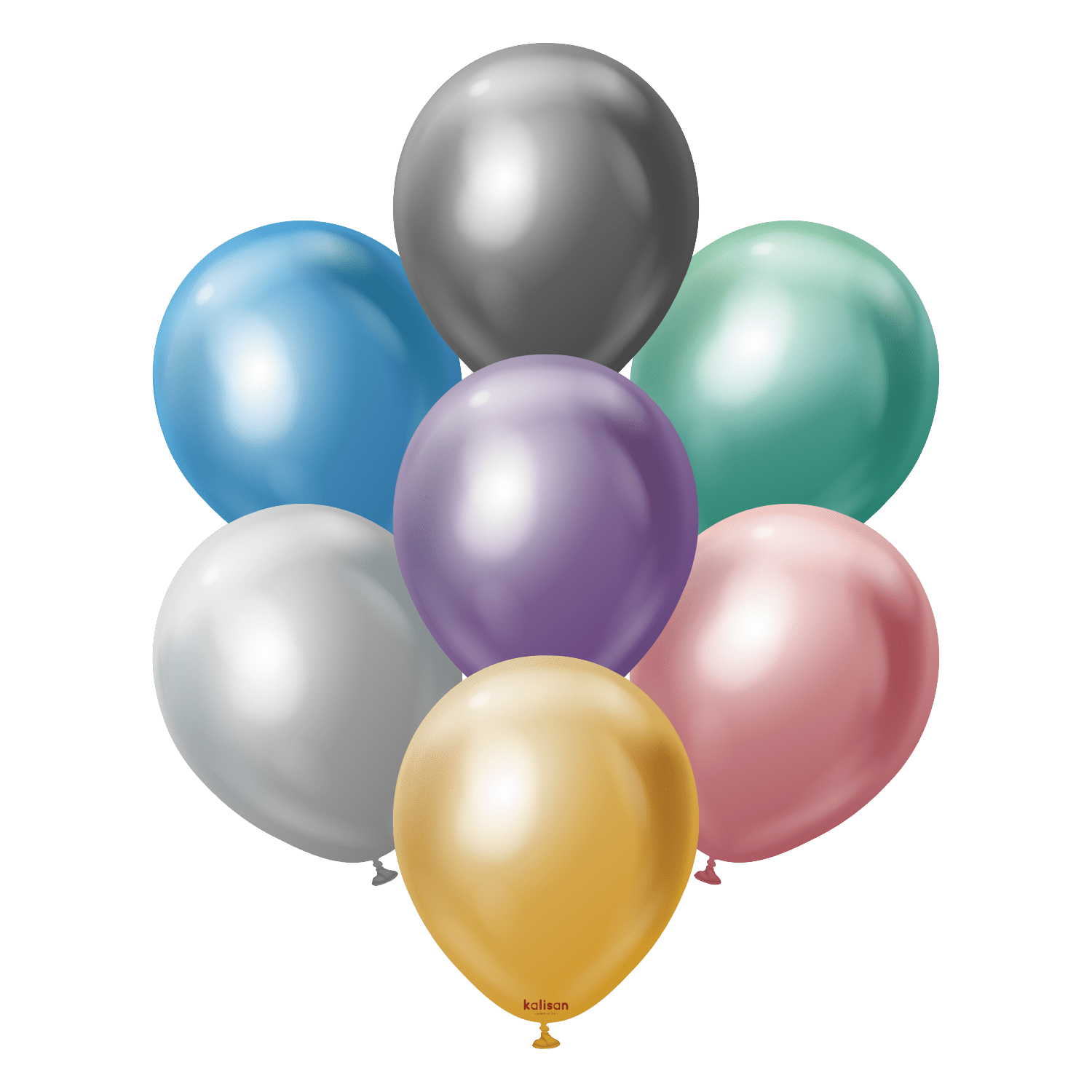 Kalisan Mirror Mixed Colour Latex Balloons