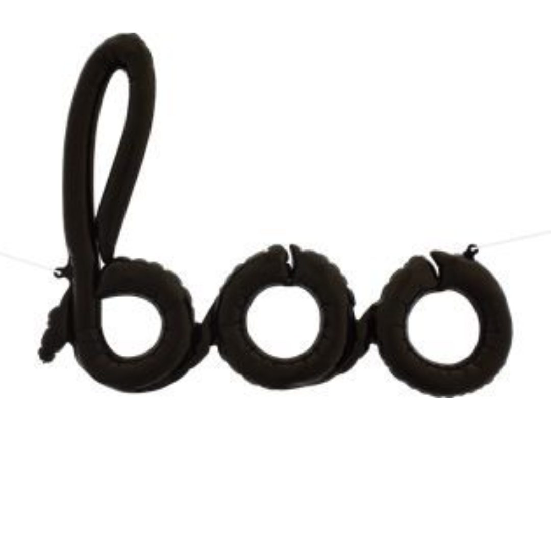 North Star 42 inch Black Boo Script Foil Balloon