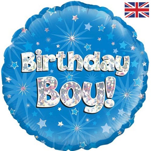 Oaktree 18 inch Birthday Boy Holographic Foil Balloon_2-229059-opt-500__56754