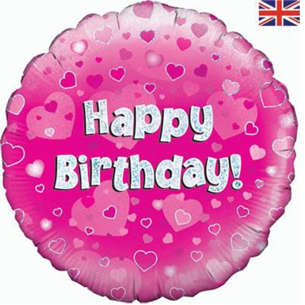Oaktree 18 inch Happy Birthday Pink Holographic Foil Balloon_227512-HappyBirthdayPink-500__99364