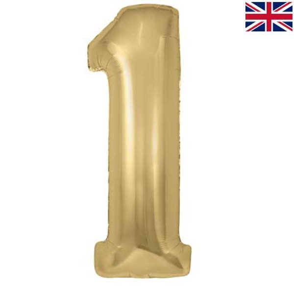 Oaktree 34 inch Gold Silk Number 1 Foil Balloon_1__14527