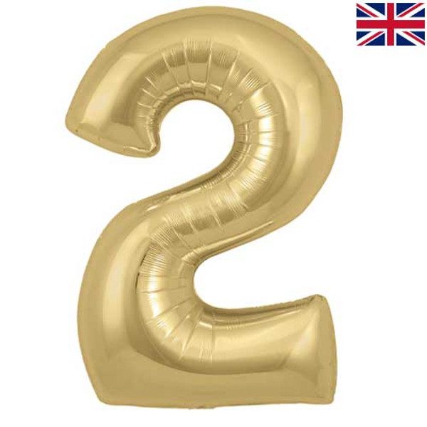 Oaktree 34 inch Gold Silk Number 2 Foil Balloon_2__00631