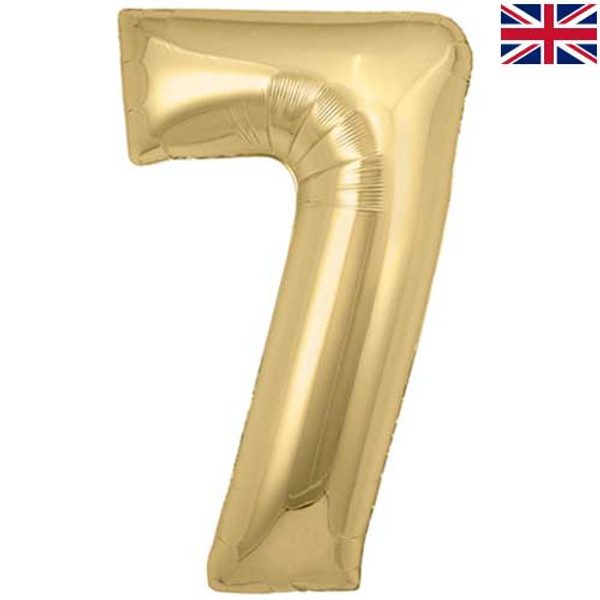 Oaktree 34 inch Gold Silk Number 7 Foil Balloon_7__28744