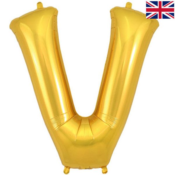 Oaktree 34 inch Letter V Gold Foil Balloon_605350-500__80514