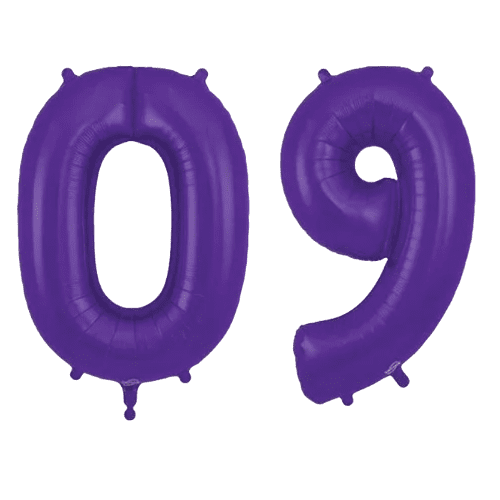 Oaktree 34 inch Purple Foil Number Balloons 0_9