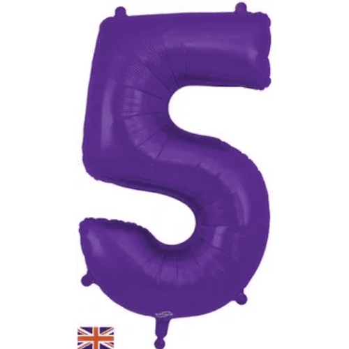 Oaktree 34 inch Purple Foil Number Balloons 5_607156