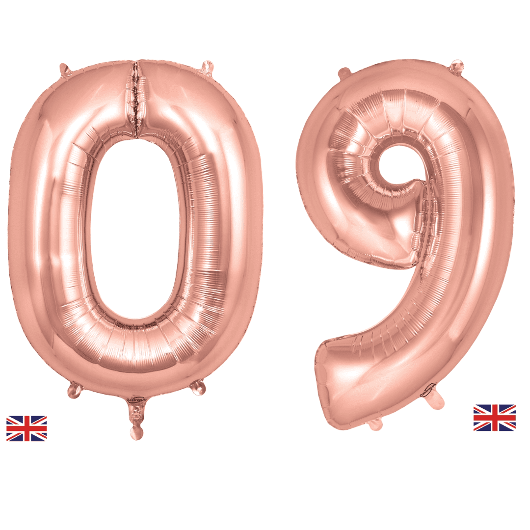 Oaktree-34inch-Number 0-9-Rose Gold