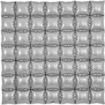 Oaktree 36inch Silver 7x7 Waffle Foil Balloon_609334-Oaktree-36inch-Waffle-Silver-7x7