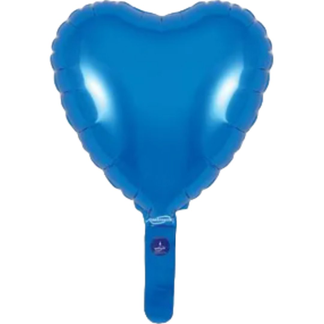 Oaktree 9 inch Blue Heart Mini Foil Balloon (Air-Filled)