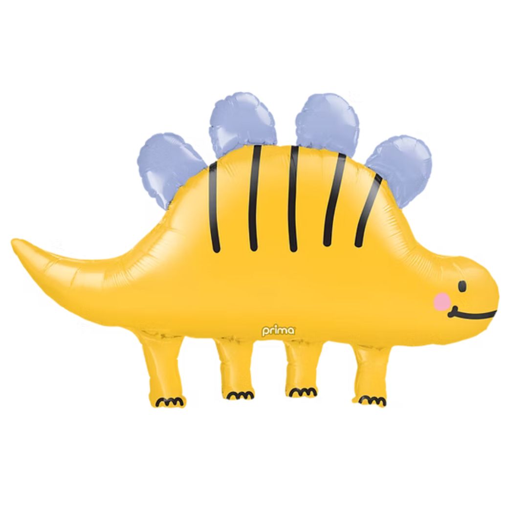 PF-0015-43-50-1_Prima 43 inch Happy Yellow Stegosaurus Foil Balloon