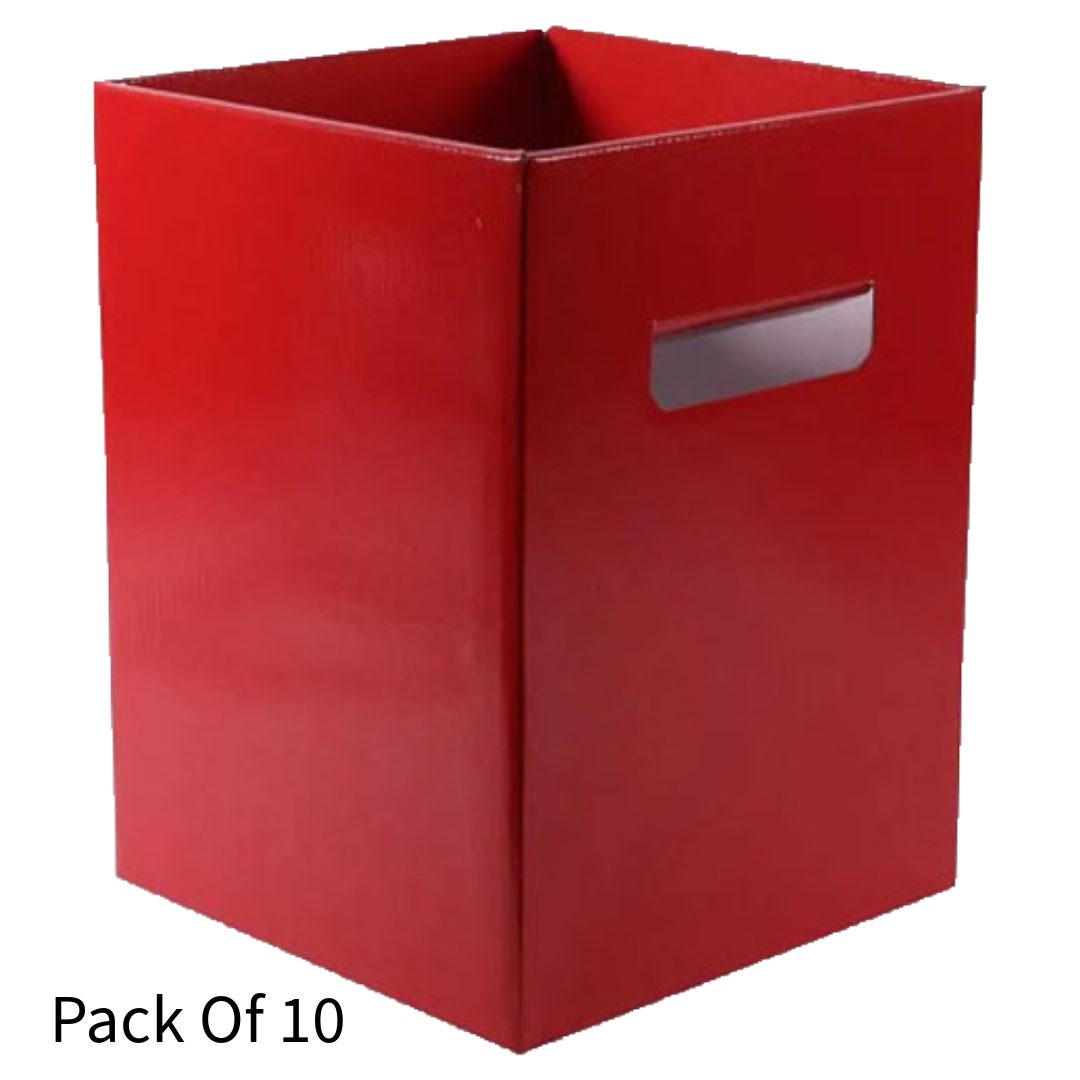 Pack Of 10 Pearlised Red Flower Boxes 18cm x 24cm