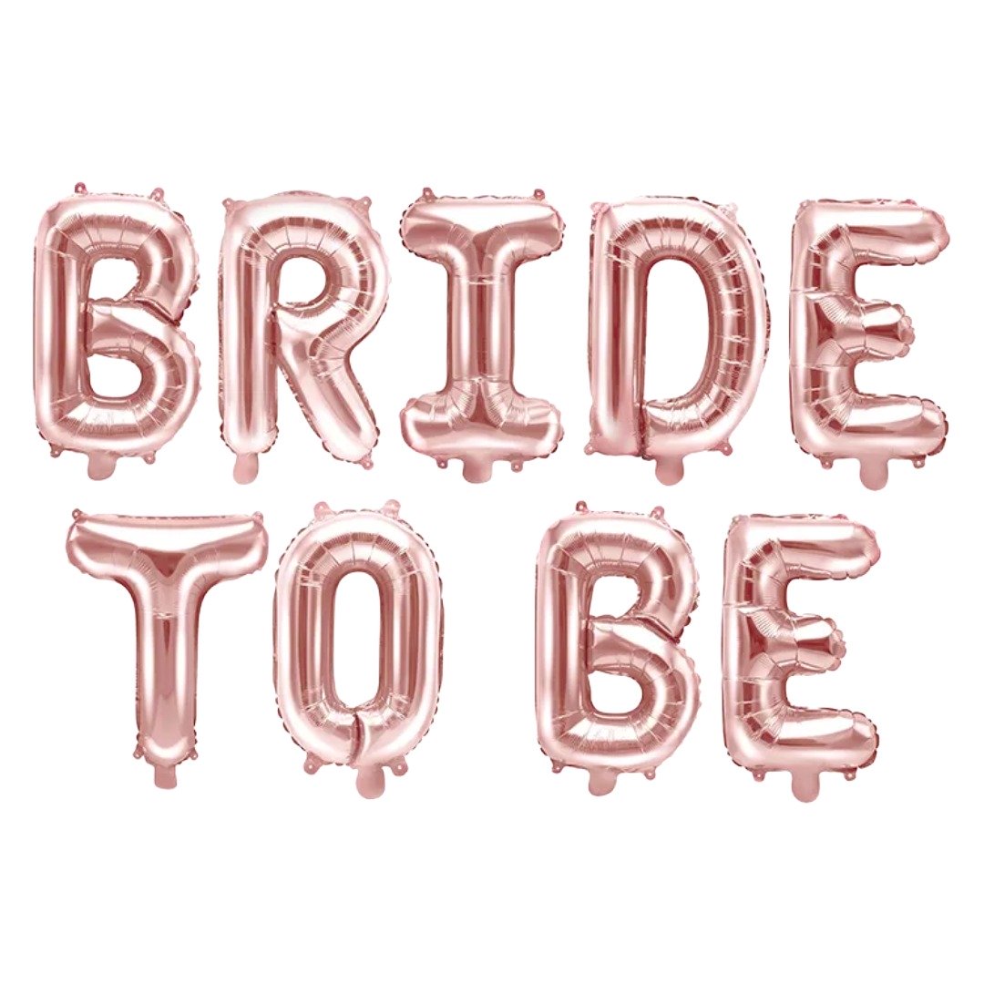 Party Deco 14 inch Bride To Be Rose Gold Letter Foil Balloon