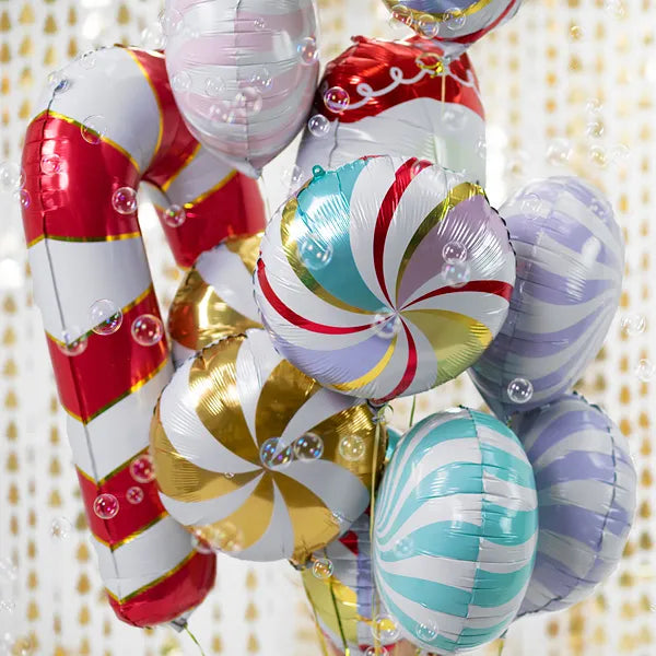 Party Deco 14 inch Candy Mixed Colour Swirls Foil Balloon_FB20M-000 b