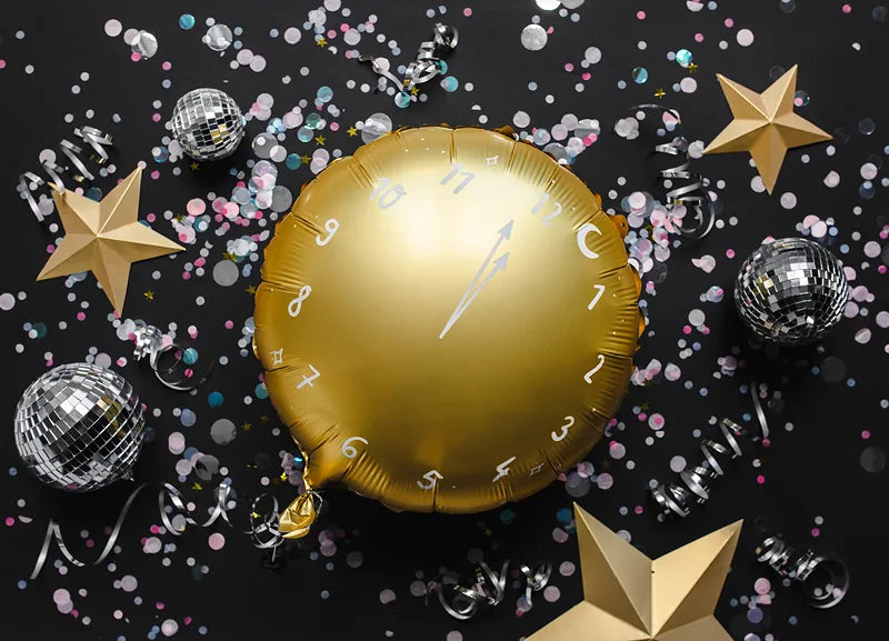 Party Deco 14 inch Gold New Year Clock Foil Balloon_FB159 b