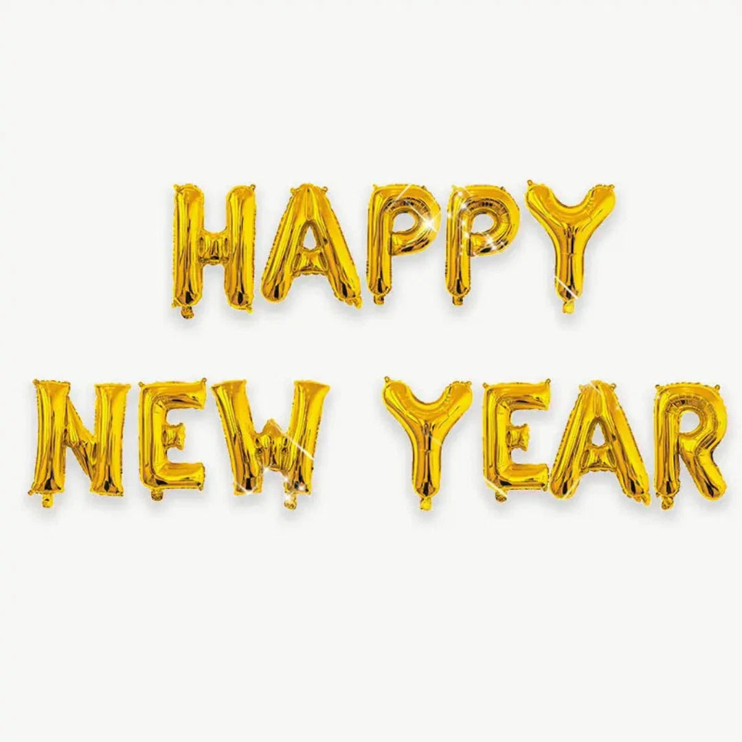 Party Deco 16 inch Happy New Year Gold Banner Foil Balloon