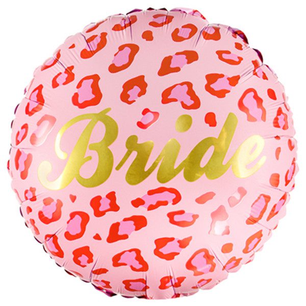 Party Deco 18 inch Bride Pink Leopard Print Foil Balloon_FB136-500__72173
