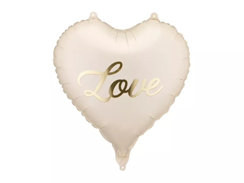 Party Deco 18 inch Cream Love Heart Foil Balloon