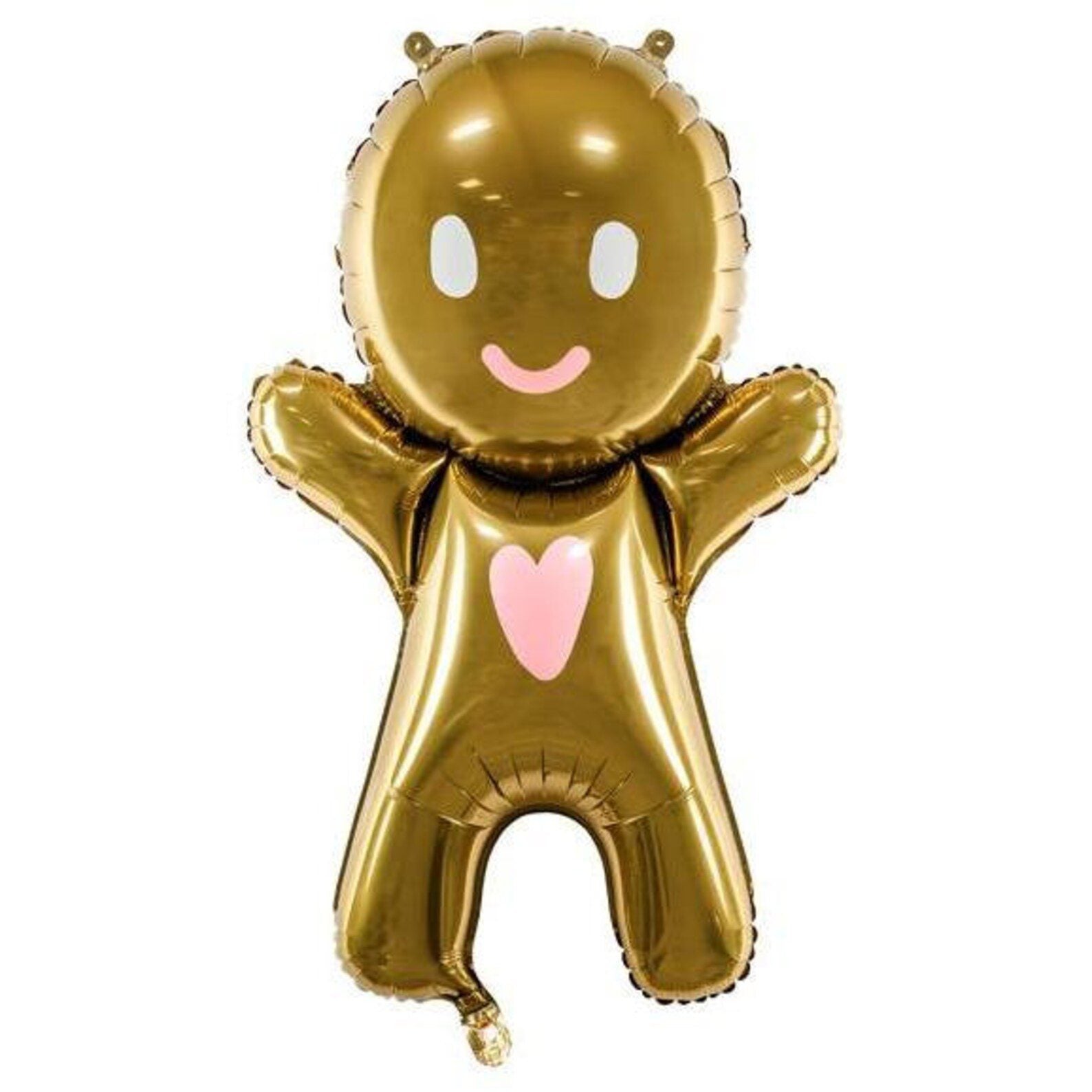 Party Deco 23 inch Gingerbread Man Pink Heart Foil Balloon_FB82