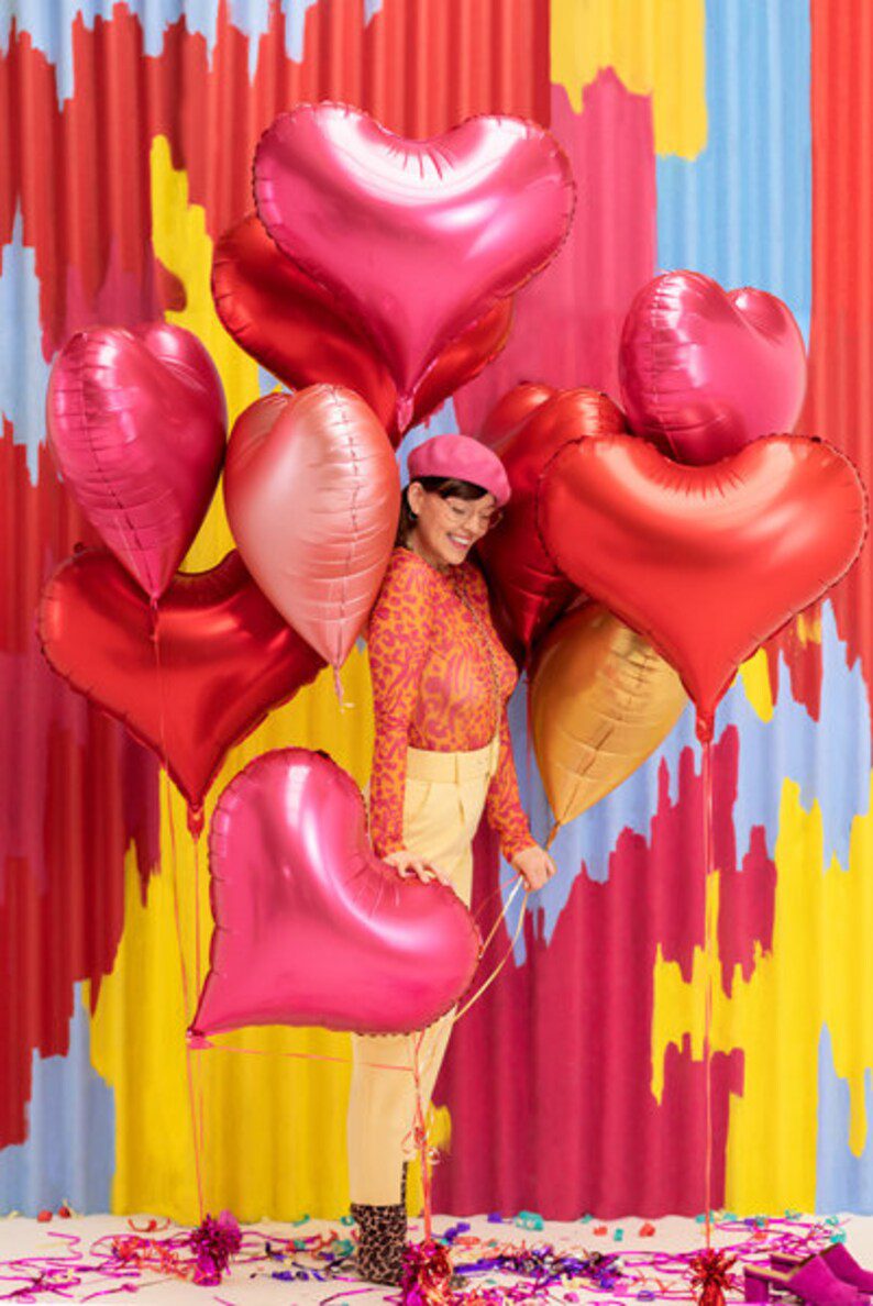 Party Deco 24 inch Red Heart Shape Foil Balloon_FB141S-007_b