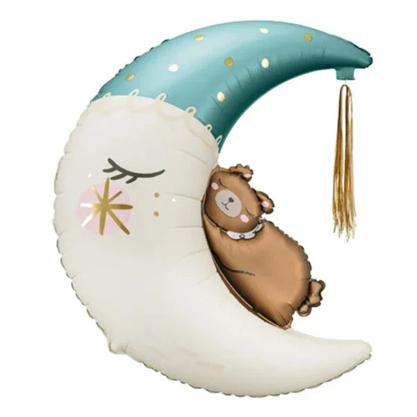 Party Deco 34 inch Blue Teddy Bear on the Moon Foil Balloon_FB196-001J-Karton--500__71454