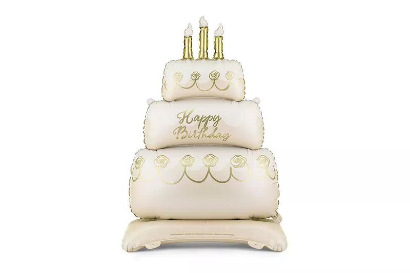 Party Deco 39 inch Happy Birthday Standing Cake Foil Balloon