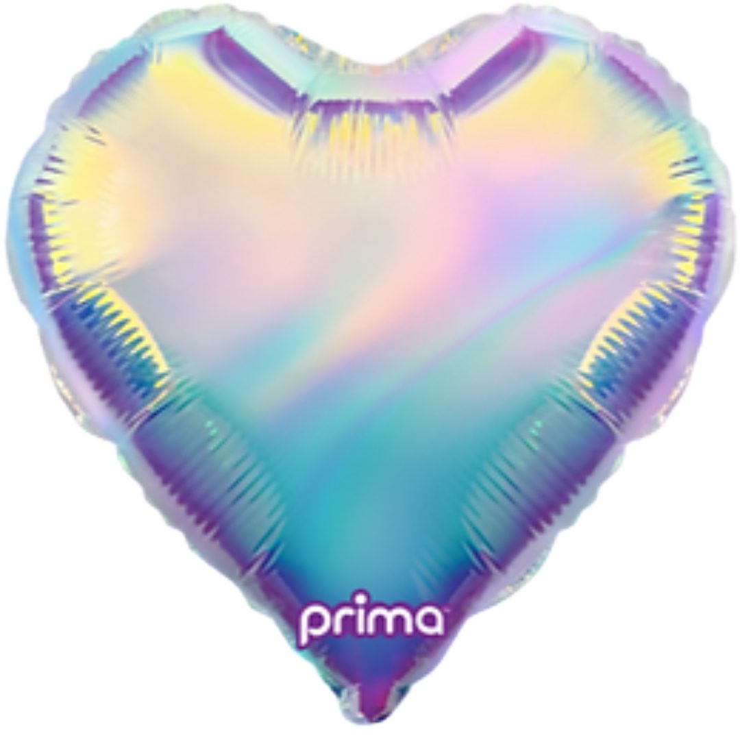 Prima 10 inch Iridescent Heart Deco Balloons (Air-Filled)