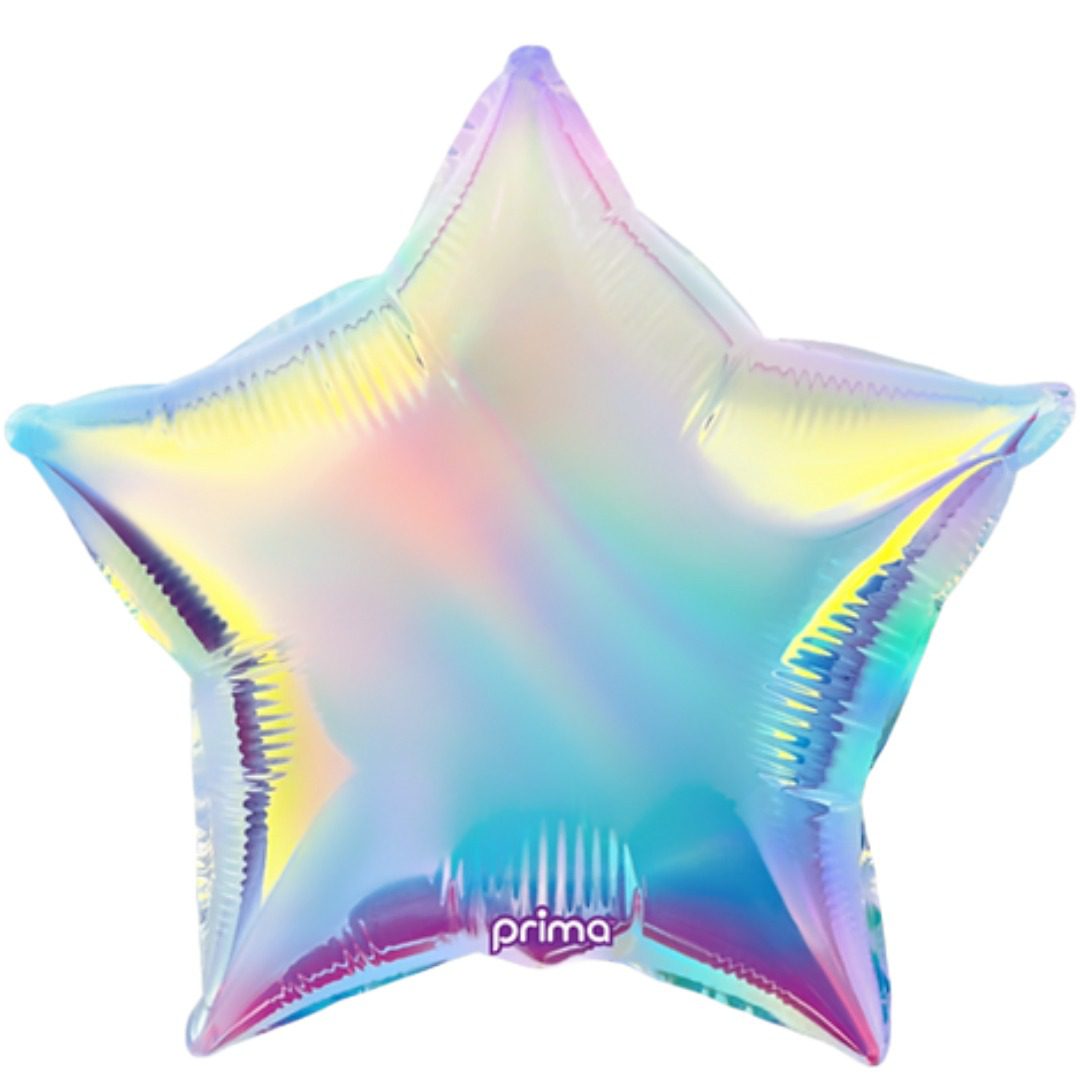 Prima 10 inch Iridescent Star Deco Balloons (Air-Filled)