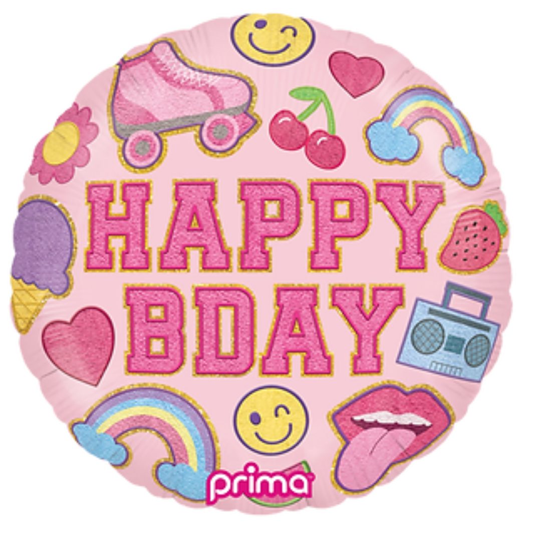 Prima 18 inch Birthday Girl Patches Foil Balloon