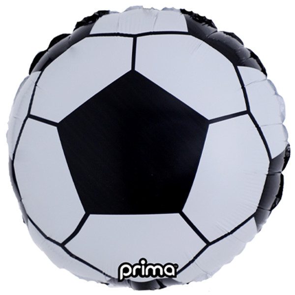 Prima 18 inch Football Black & White Foil Balloon_PF-SOCR-18-50-1-500__09605