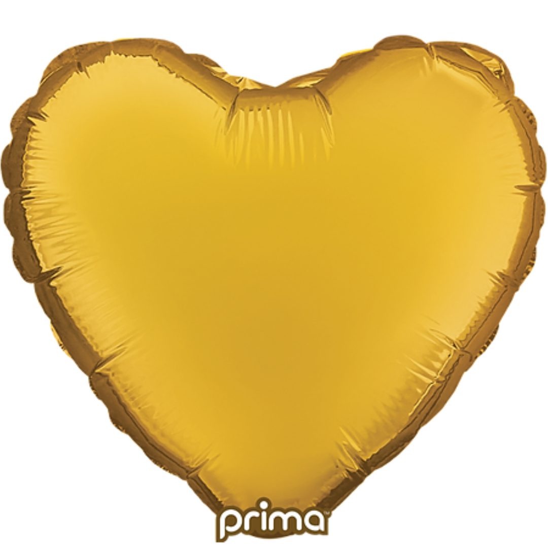 Prima 18 inch Gold Heart Foil Balloon