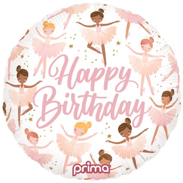Prima 18 inch Happy Birthday Ballerinas Foil Balloon_PF-BBAL-18-50-1-500__76661