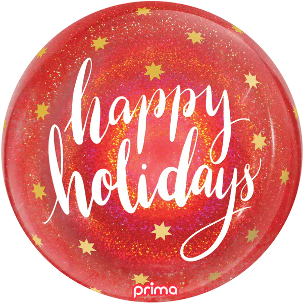 Prima 20 inch Happy Holidays Red Glitter Sphere Balloon