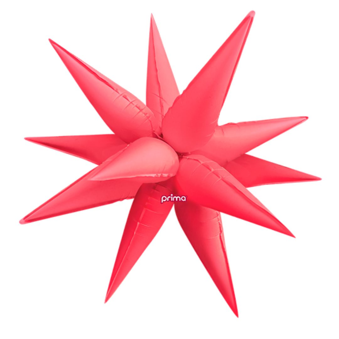 Prima 26 inch Electric Coral Starburst Deco Balloon (Air-Filled)