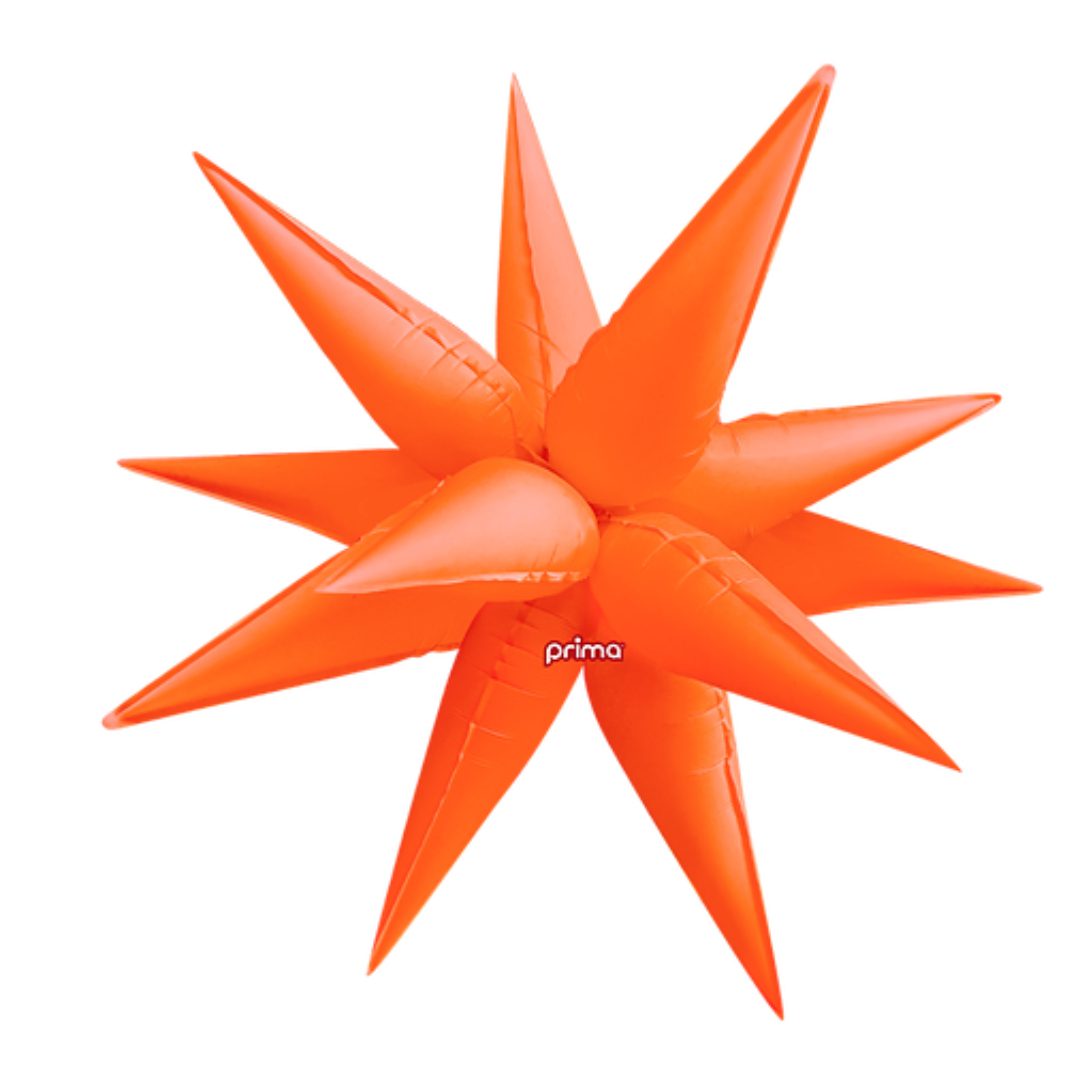 Prima 26 inch Electric Orange Starburst Deco Balloon (Air-Filled)