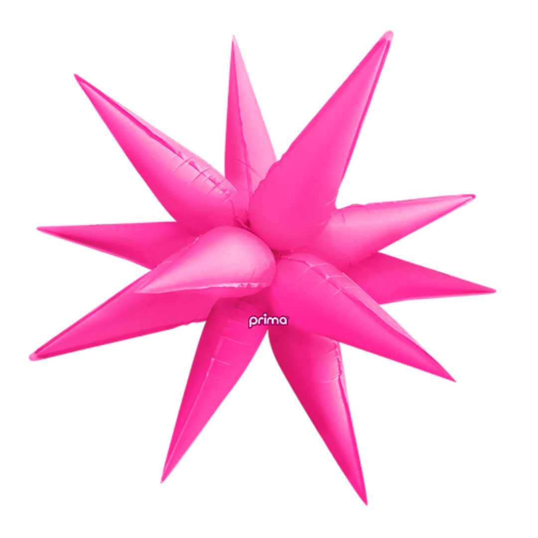 Prima 26 inch Electric Pink Starburst Deco Balloon (Air-Filled)