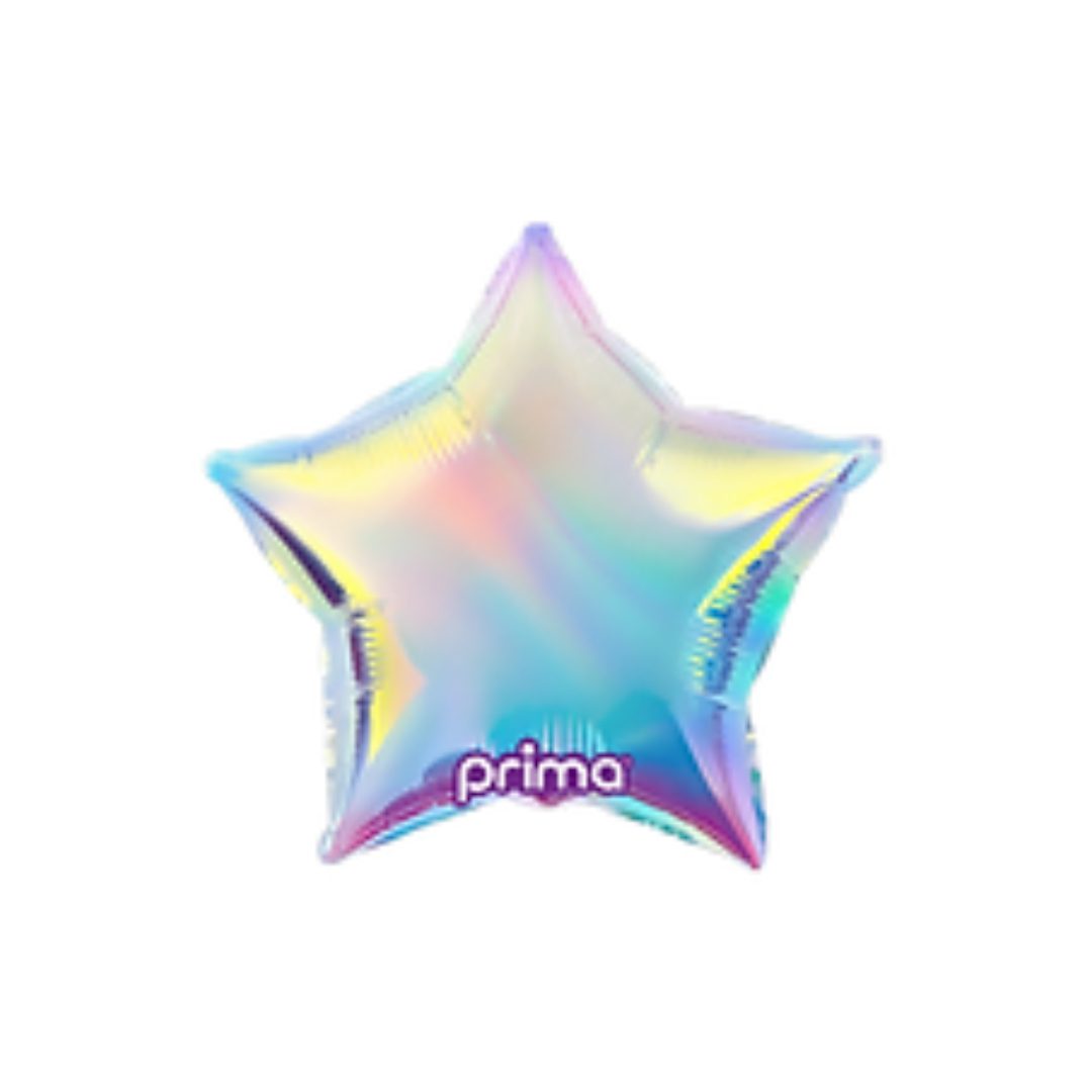 Prima 4 inch Iridescent Star Deco Balloons (Air-Filled)