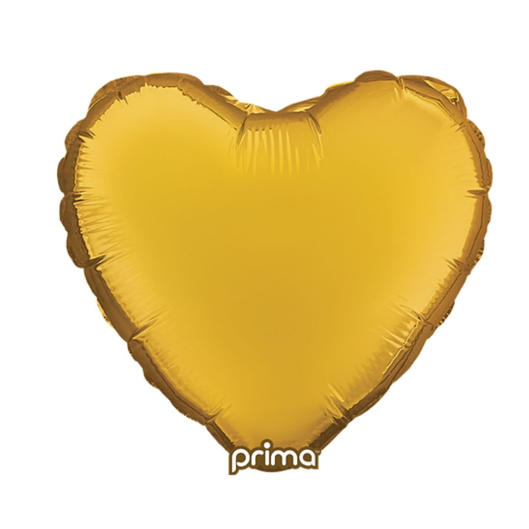 Prima 9 inch Gold Heart Foil Balloon